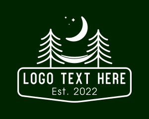 Night - Nature Camping Hammock logo design
