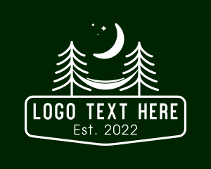 Camping - Nature Camping Hammock logo design