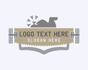 Wooden - Woodcutter Planer Saw logo design