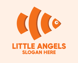 Orange Wifi Fish logo design