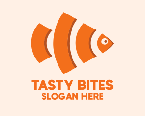Signal - Orange Wifi Fish logo design