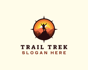 Hiker - Hiker Compass Mountain Outdoor logo design