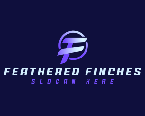 Digital Tech Letter F logo design