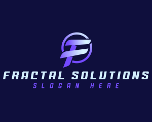 Digital Tech Letter F logo design