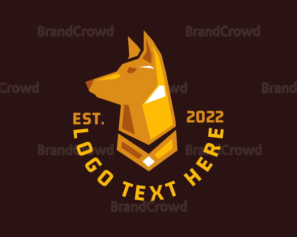 Gold Hound Dog Logo