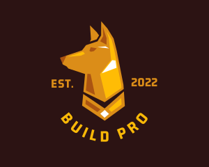 Pooch - Gold Hound Dog logo design