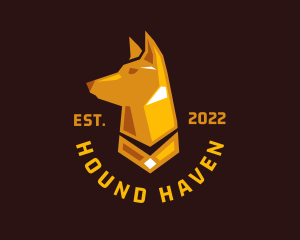 Gold Hound Dog   logo design