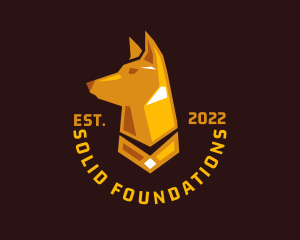 K9 - Gold Hound Dog logo design