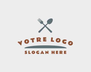 Orange Spoon - Spoon Fork Restaurant logo design
