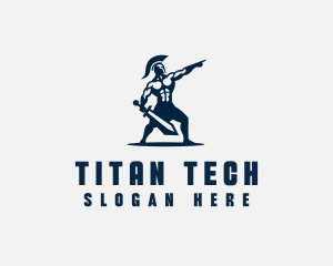 Titan Gladiator Warrior logo design