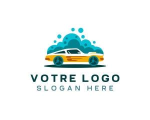 Auto Car Wash Bubbles Logo
