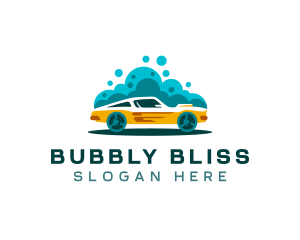 Auto Car Wash Bubbles logo design