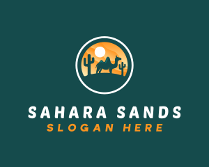 Sahara - Desert Camel Cactus logo design