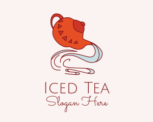 Teapot Pouring Water logo design