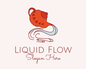 Pouring - Teapot Pouring Water logo design