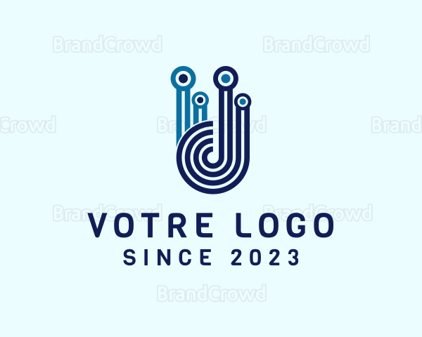 Circuit Technology Letter D Logo