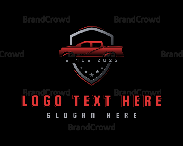 Pickup Vehicle Garage Logo