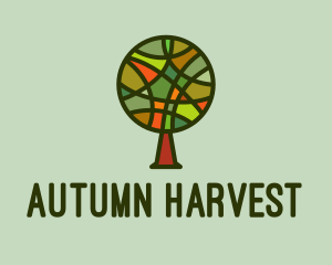 Colorful Fall Tree  logo design