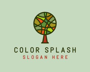 Colorful Fall Tree  logo design