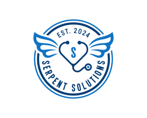 Stethoscope Healthcare Wings logo design