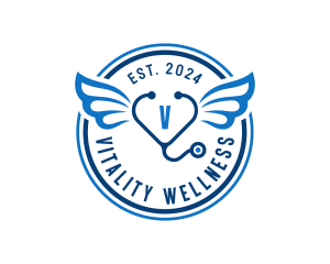 Stethoscope Healthcare Wings logo design