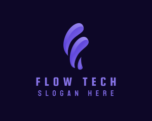 3D Tech Letter F logo design