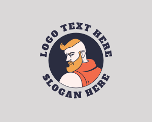 Character - Beard Man Grooming logo design