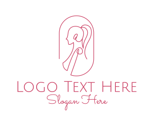 Beautician - Women Apparel Line Art logo design