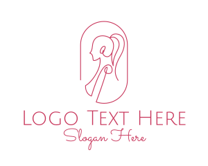 Girl - Women Apparel Line Art logo design