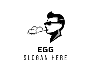 Head - Sunglasses Smoking Guy logo design