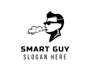 Sunglasses Smoking Guy logo design