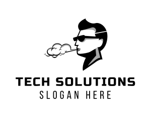 Vape Shop - Sunglasses Smoking Guy logo design