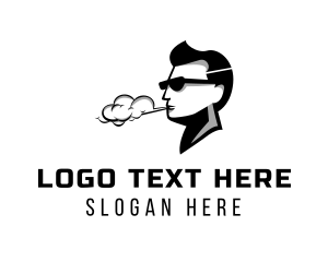 Smoke - Sunglasses Smoking Guy logo design