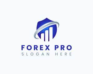 Forex - Shield Graph Chart logo design