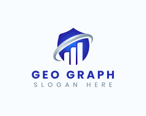 Shield Graph Chart logo design