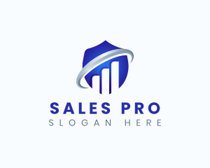 Sales - Shield Graph Chart logo design