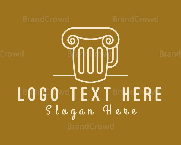 Roman Beer Mug Pillar Logo