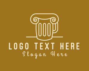 Brewer - Roman Beer Mug Pillar logo design