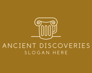 Roman Beer Mug Pillar logo design