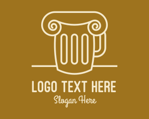 Lager - Beer Mug Pillar logo design