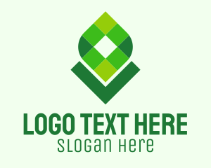 Pixelated - Digital Tech Leaf logo design