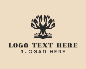 Leaning Center - Tree Book Library logo design