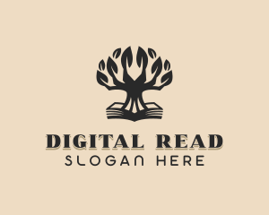 Ebook - Tree Book Library logo design