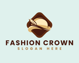 Hat - Bowler Feather Hat logo design