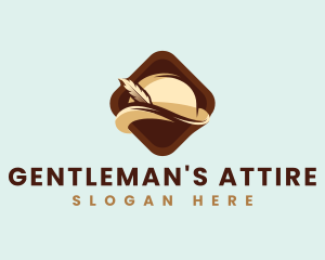 Menswear - Bowler Feather Hat logo design