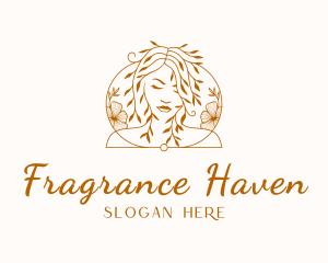 Flower Cosmetics Woman logo design