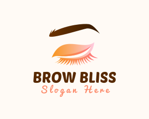 Cosmetics Eyelash Eyebrow Makeup logo design