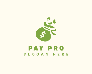 Salary - Money Bag Coin Financing logo design