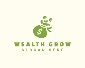 Investing - Money Bag Coin Financing logo design