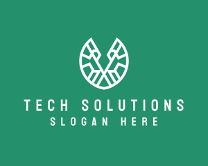 Startup Tech Letter V logo design
